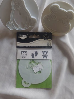 Cake Decorating Set JEM Stencils & Pavoni Cookie Cutters like new