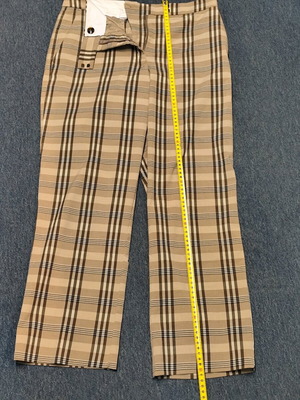 Women's checked pants like new, size L, beige brown