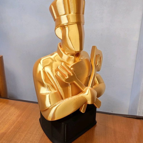 Gold Chef Trophy Figurine New