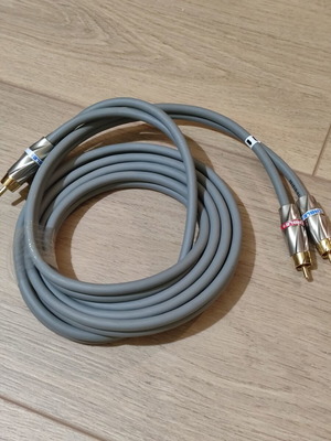 Vintage Monster Interlink 300i RCA audio cable 2m, original grey-beige