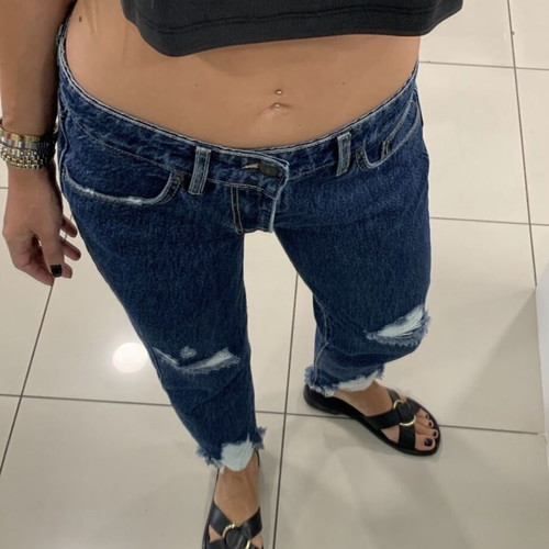 No Thinkin crop jeans new, straight fit, size 34, blue