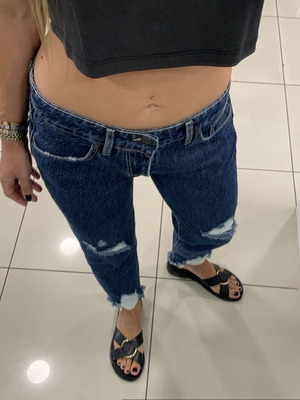 No Thinkin crop jeans new, straight fit, size 34, blue