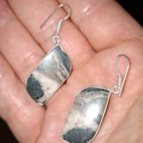 Imperial Jasper Earrings handmade, silver 925, new
