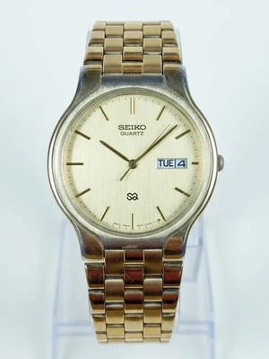 Seiko Quartz Day-Date vintage ρολόι χειρός μεταχειρισμένο χρυσαφί