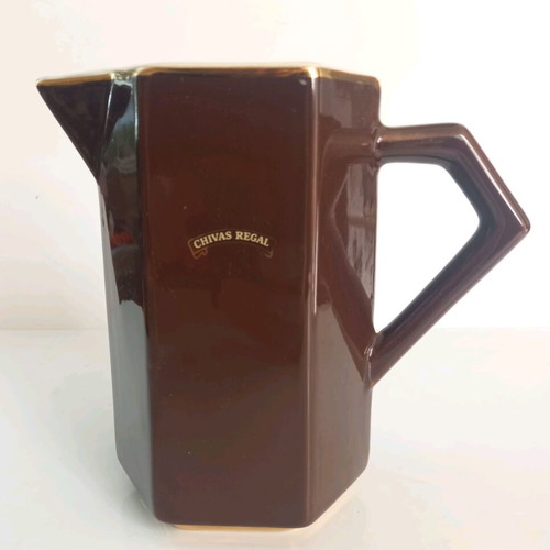 Vintage Johnnie Walker & Chivas Regal ceramic pitchers used, set of 2