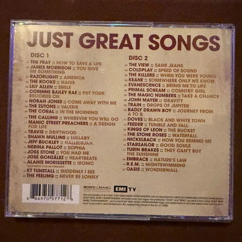 Just Great Songs 2xCD compilation 2007, like new