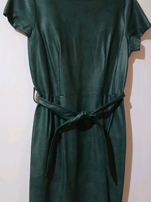 Green leatherette dress new, size M