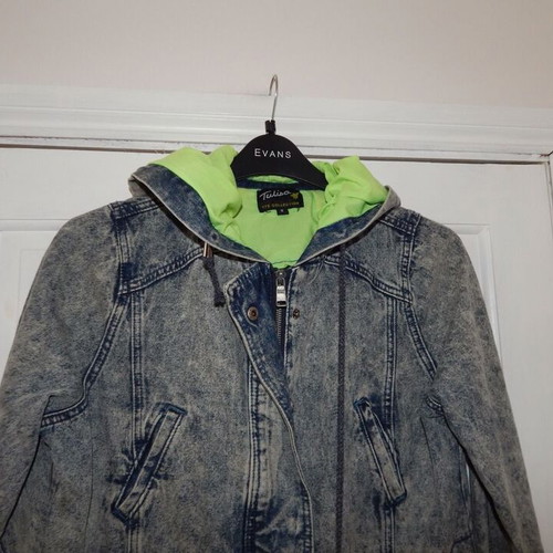 Τζιν μπουφάν παρκά με κουκούλα acid wash medium καινούργιο