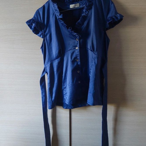 Rebecca Blu Satin Shirt Purple Size Large Like New