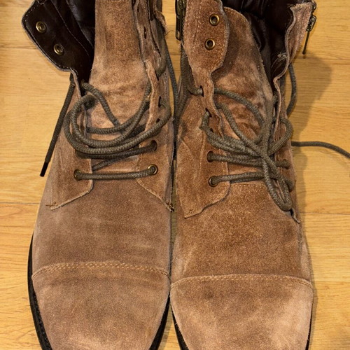 Leather boots used brown castor, size 45