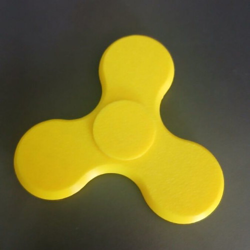 Fidget Spinner yellow 3D printed new