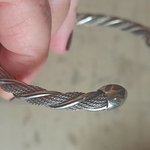 Loisir Women's Stainless Steel Bracelet Cuff New Silver