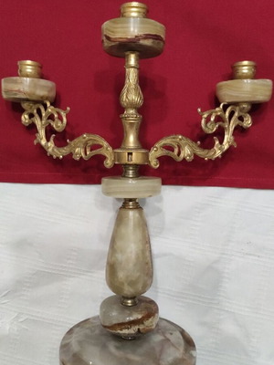 Vintage brass candlestick used, 28 cm height