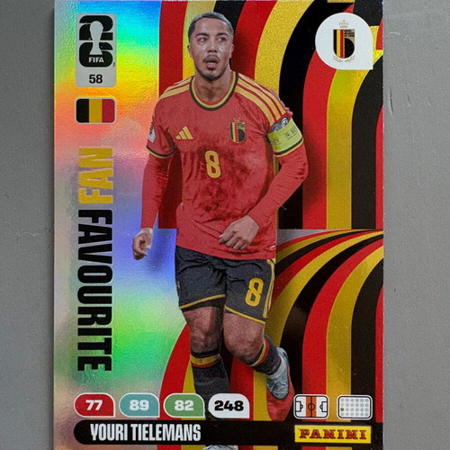 Youri Tielemans Belgium 58 Fan Favourite FIFA World Cup 2026 Adrenalyn card like new