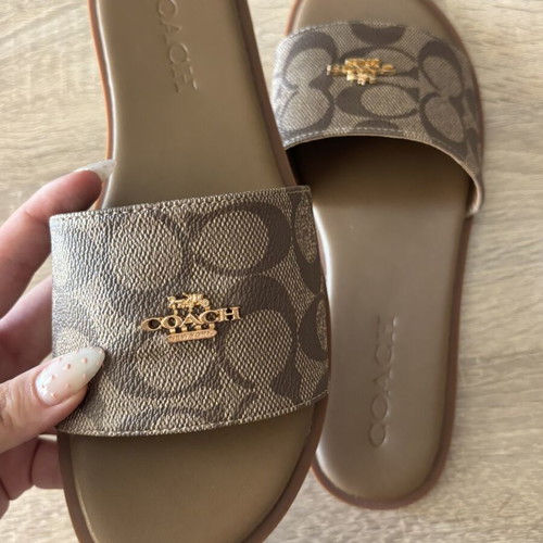 Coach sandals size 38 new beige and brown