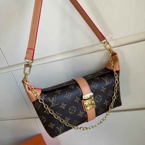 Shoulder bag new with original box and brand pouch, 30x14cm, beige and brown