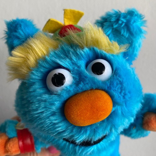 Bluki Muppet plush toy 1998 used, Spanish Sesame Street