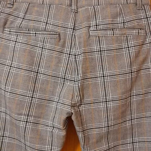 Icono Checked High-Waist Pants Grey New XS