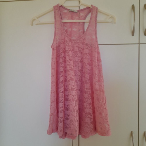 Bill Cost pink lace blouse with flowers, like new, size S