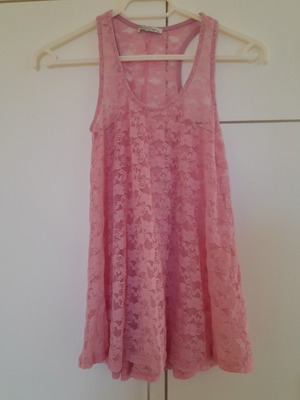 Bill Cost pink lace blouse with flowers, like new, size S