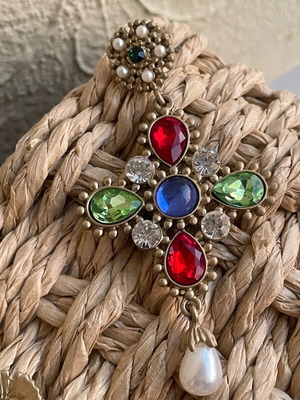 Dangling earrings like new, multicolored