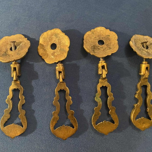 Brass handles used, set of 4, 1950s-60s
