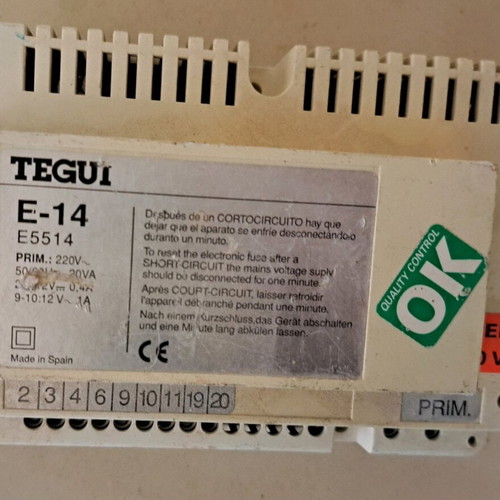 TEGUI E-14 Rectifier Power Supply used for Video Intercom