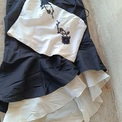 Evening set skirt and blouse size 54 like new, white