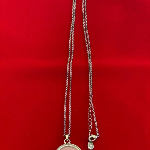 Accessorize vintage long gold chain with round flower pendant new