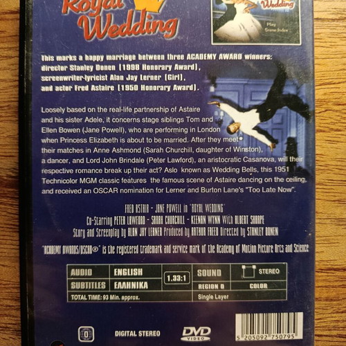 Royal Wedding DVD like new with Greek subtitles