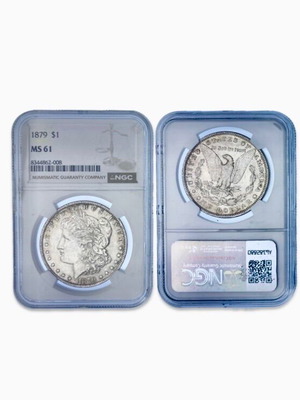 Morgan dollar 1879 MS61 certified, new