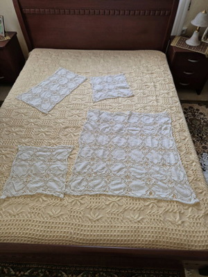 Handmade table linens set of 4, new, white, various sizes