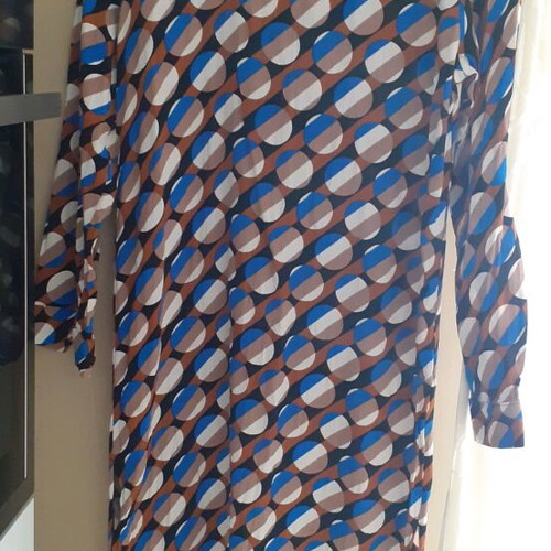 GIGI dress like new, viscose, size S, blue and brown with side slits