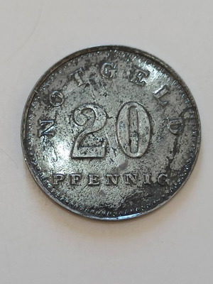 Τσβίζελ Βαυαρία 20 Pfennig 1920 νόμισμα σαν καινούργιο