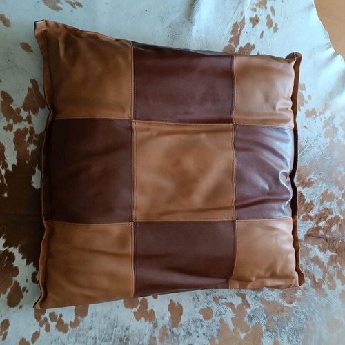 Techno leather brown-chocolate pillows new, stylish for decoration