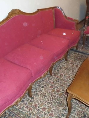 Σαλόνι Λούι Κενζ αχρησιμοποίητο με καναπέ, πολυθρόνες και τραπεζάκια