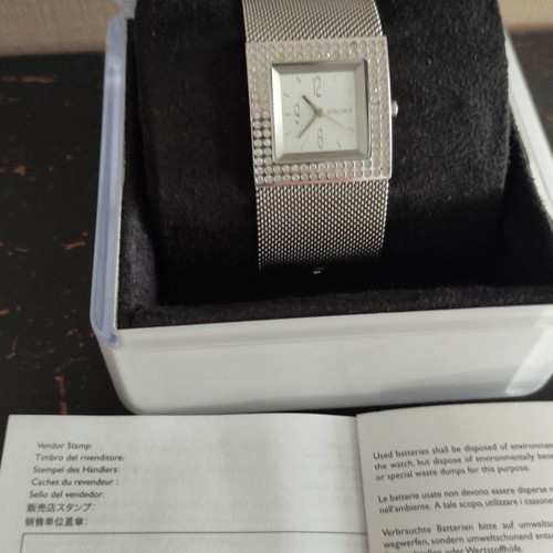 DKNY stainless steel watch like new with crystals women's