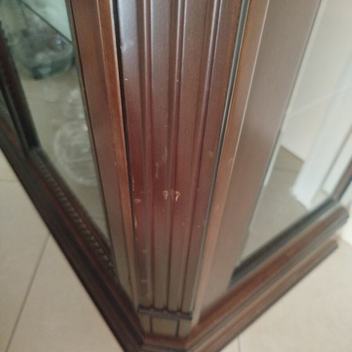 Classic solid wood showcase with lighting, used