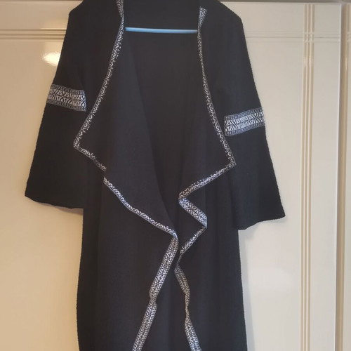 Long knitted cardigan by BSB in black color and size Small