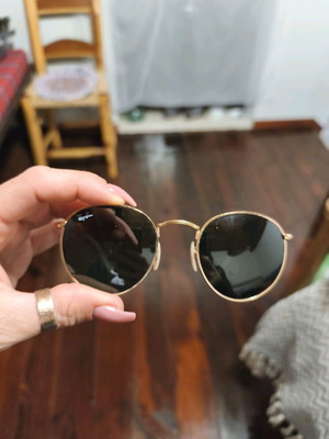 Ray Ban sunglasses used, gold with visible marks