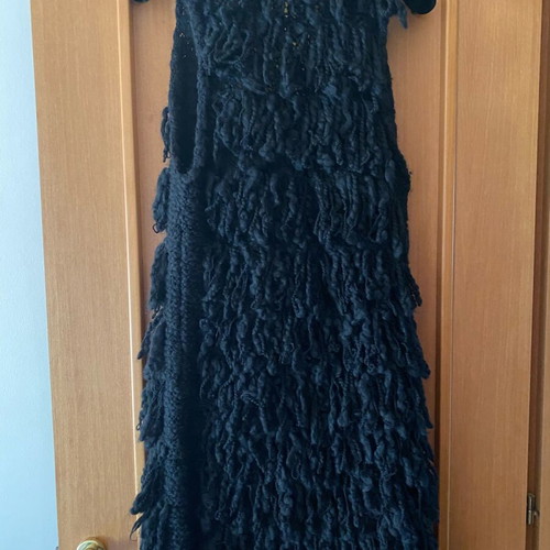 Dixie knitted vest with fringes black like new