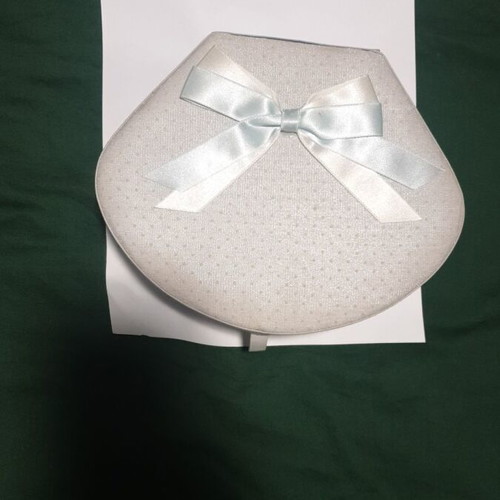 Jewelry box for girl used, pastel blue with polka dot lid