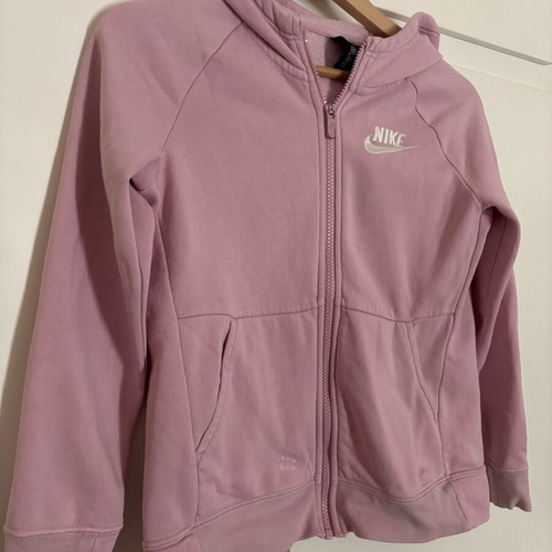Nike zip-up hoodie used, pink, size 140 cm
