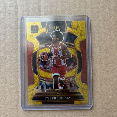 Panini Select EuroLeague Concourse Gold Glitter SSP Case Hit Tyler Dorsey Olympiacos card like new
