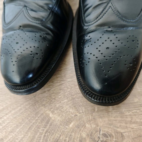 Canali Leather Shoes used size 44 black oxford