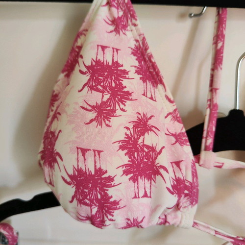 Pretty Me Bikini Set Tropical Print - Top S / Bottom L - Fuchsia/White