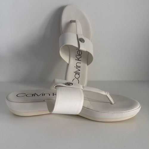 Calvin Klein Kimmy Nappa VIP Smooth leather mules, white