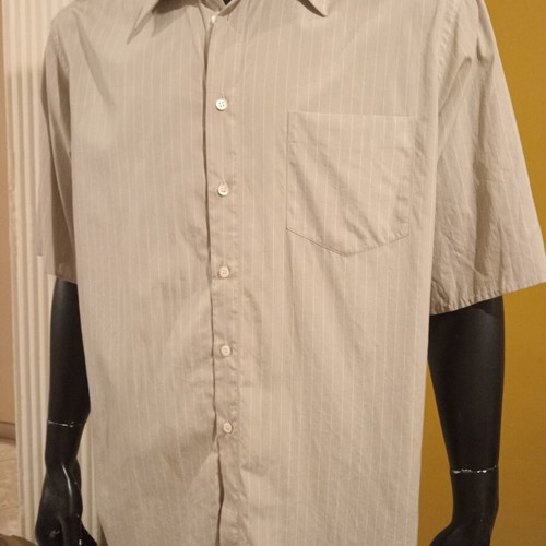 Hugo Boss short-sleeve striped shirt XXL like new, white beige