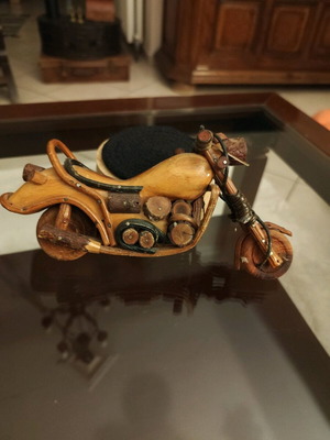Wooden handmade decorative motorcycle figure like new