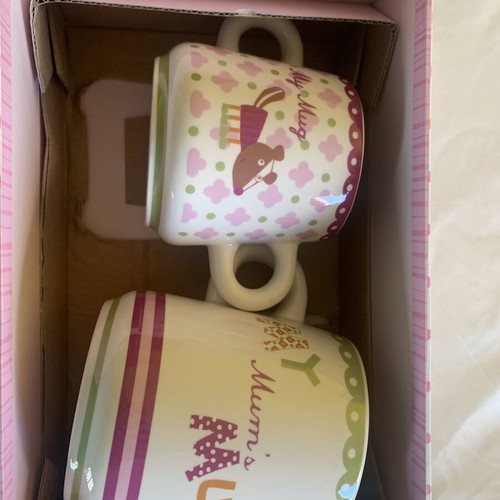 Mamas & Papas ceramic mug set for mum and toddler with box